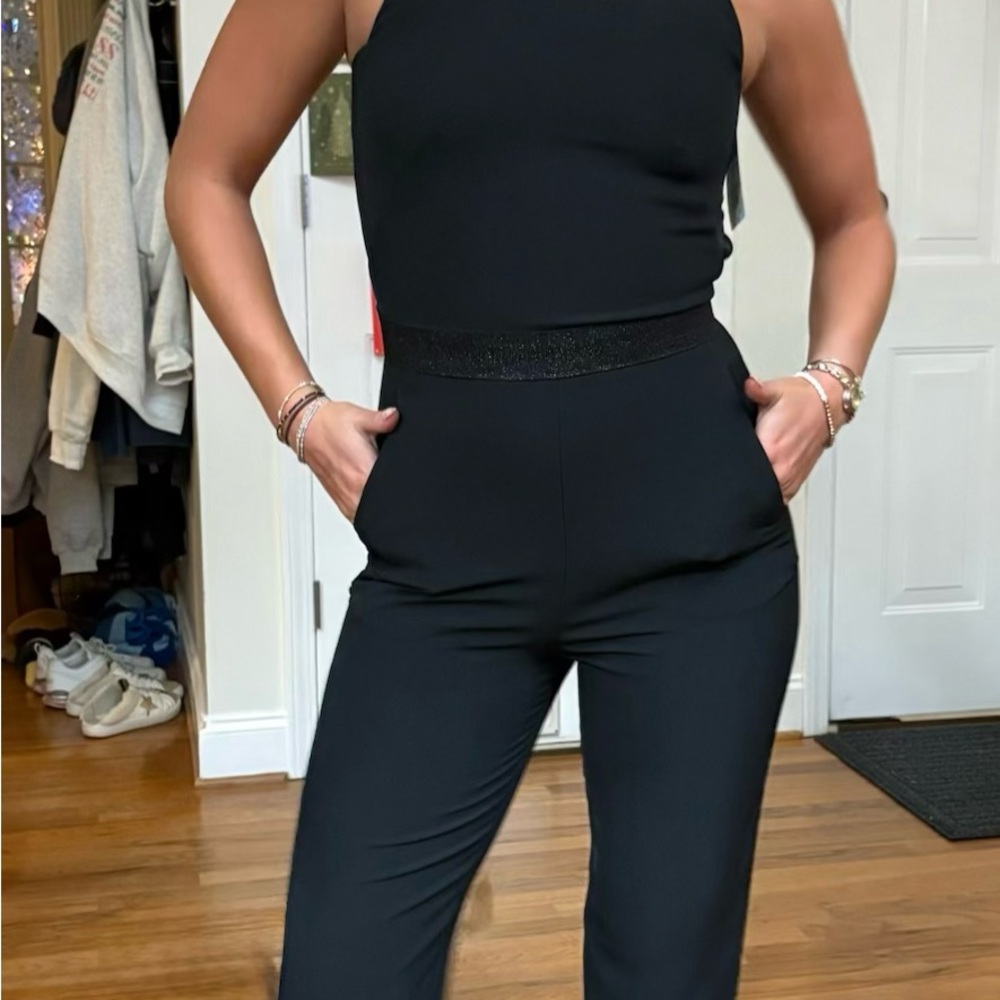 H&M Classic Black Sleeveless Jumpsuit Cut Out Back Sexy!